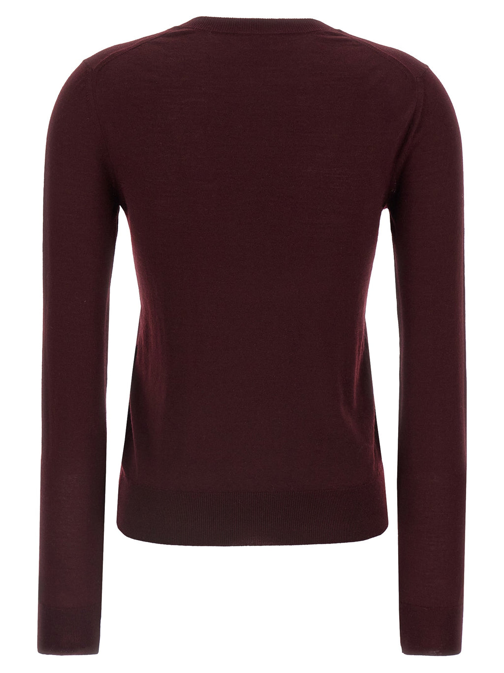 Saint Laurent Bordeaux Virgin Wool Cardigan Saint Laurent