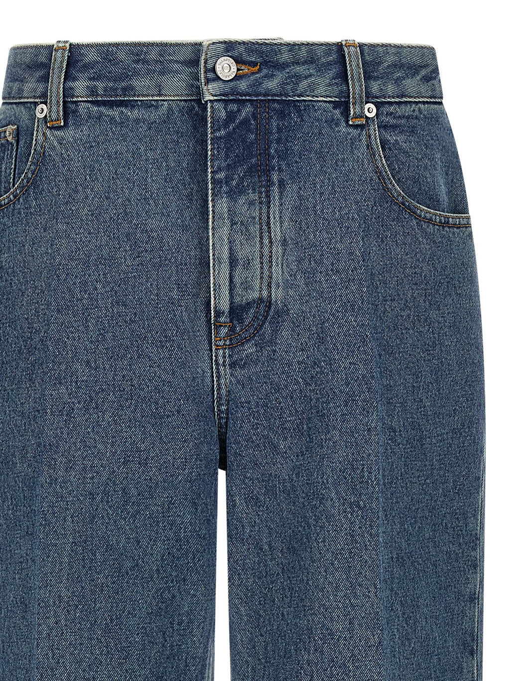 Valentino Garavani Blue Cotton Straight-Leg Jeans Valentino Garavani