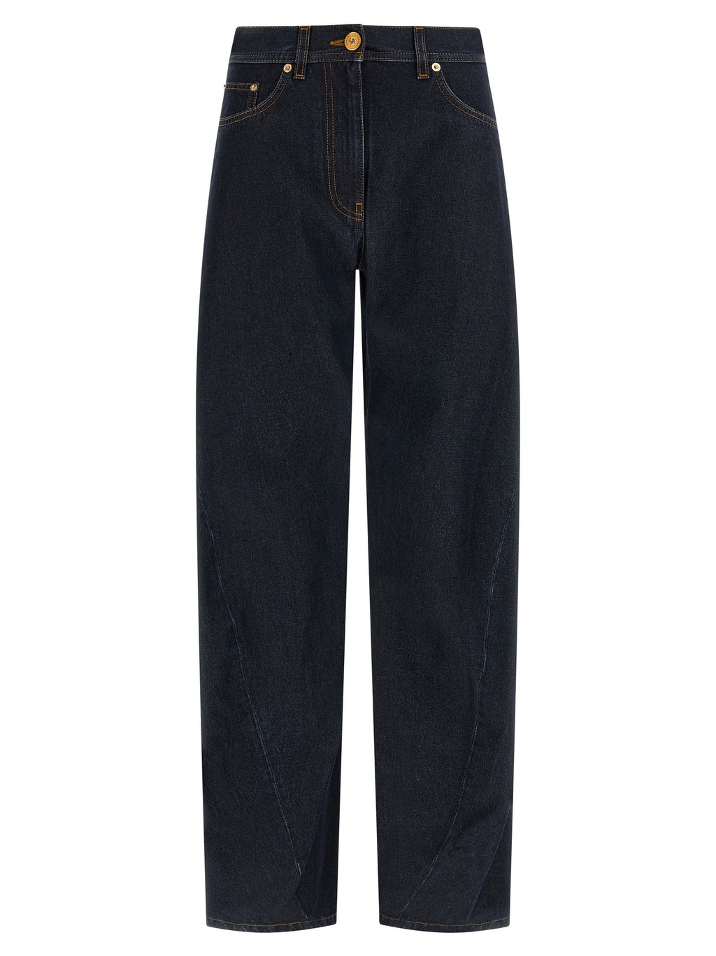 Versace Blue Cotton High-Waisted Jean Versace