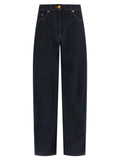 Versace Blue Cotton High-Waisted Jean Versace