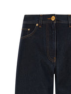 Versace Blue Cotton High-Waisted Jean Versace