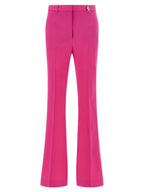 Versace Fuchsia Virgin Wool Flared Pants Versace