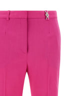 Versace Fuchsia Virgin Wool Flared Pants Versace