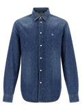 Versace Blue Cotton Blouse Versace