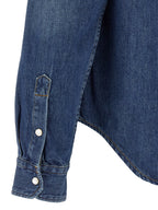 Versace Blue Cotton Blouse Versace