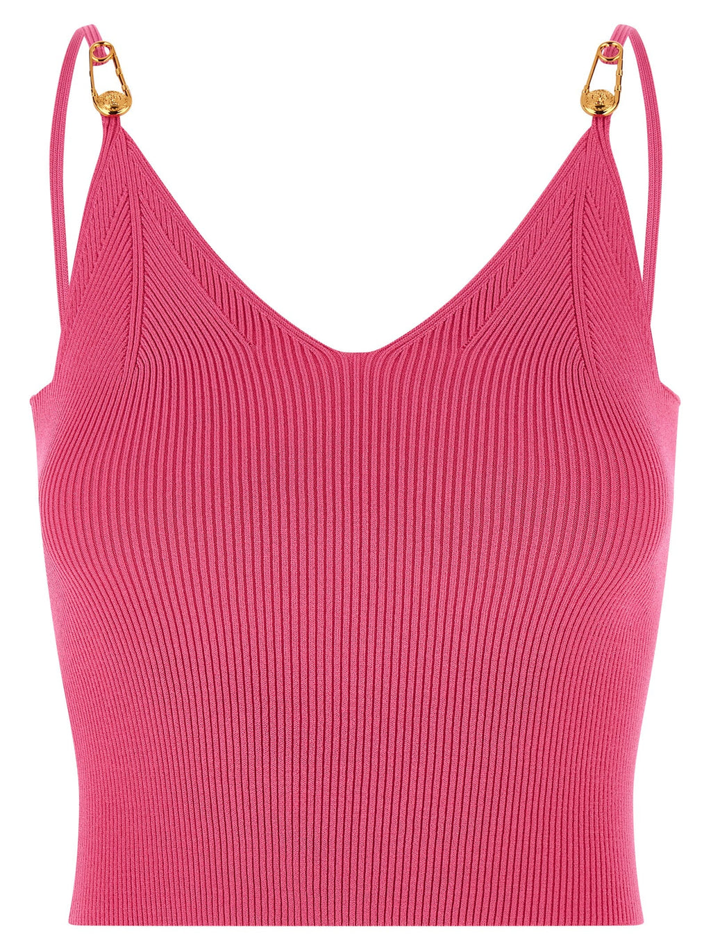 Versace Fuchsia Viscose Sleeveles T-Shirt Versace