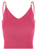 Versace Fuchsia Viscose Sleeveles T-Shirt Versace