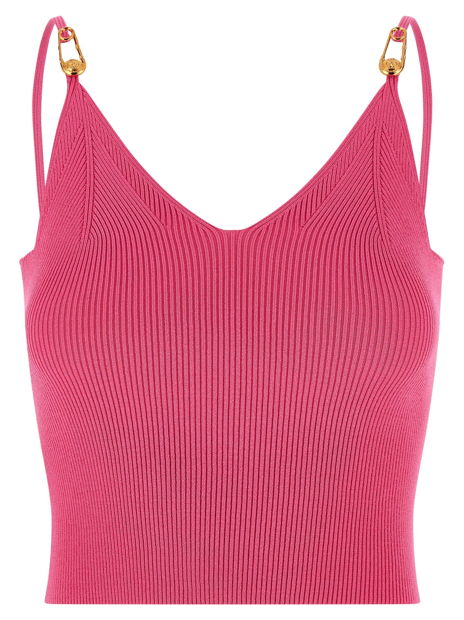Versace Fuchsia Viscose Sleeveles T-Shirt Versace