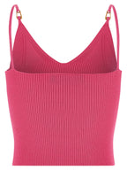 Versace Fuchsia Viscose Sleeveles T-Shirt Versace