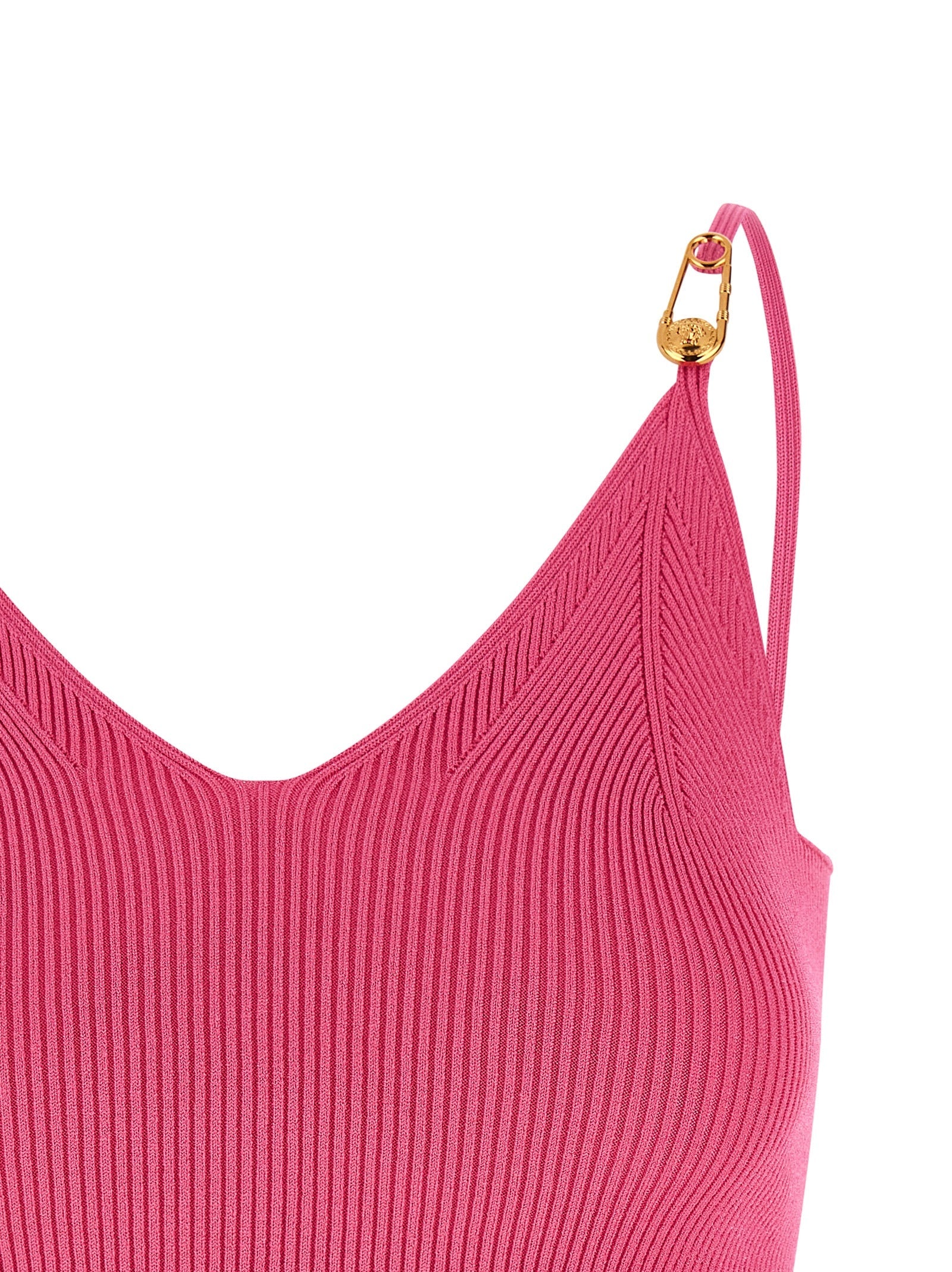 Versace Fuchsia Viscose Sleeveles T-Shirt Versace