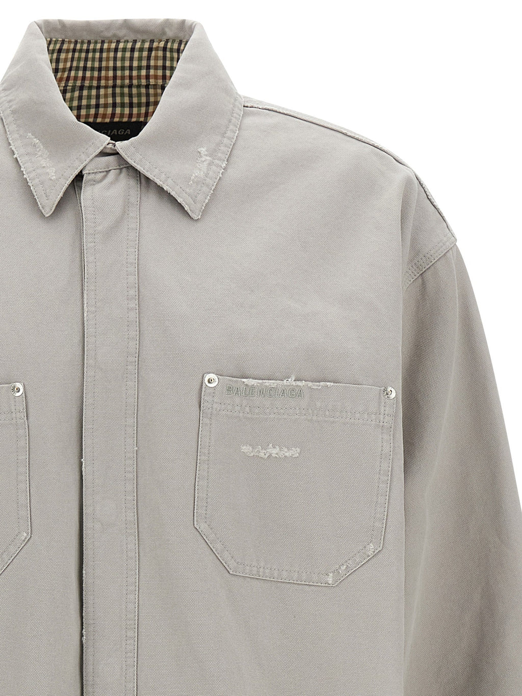 Balenciaga Gray Cotton Blouse Balenciaga