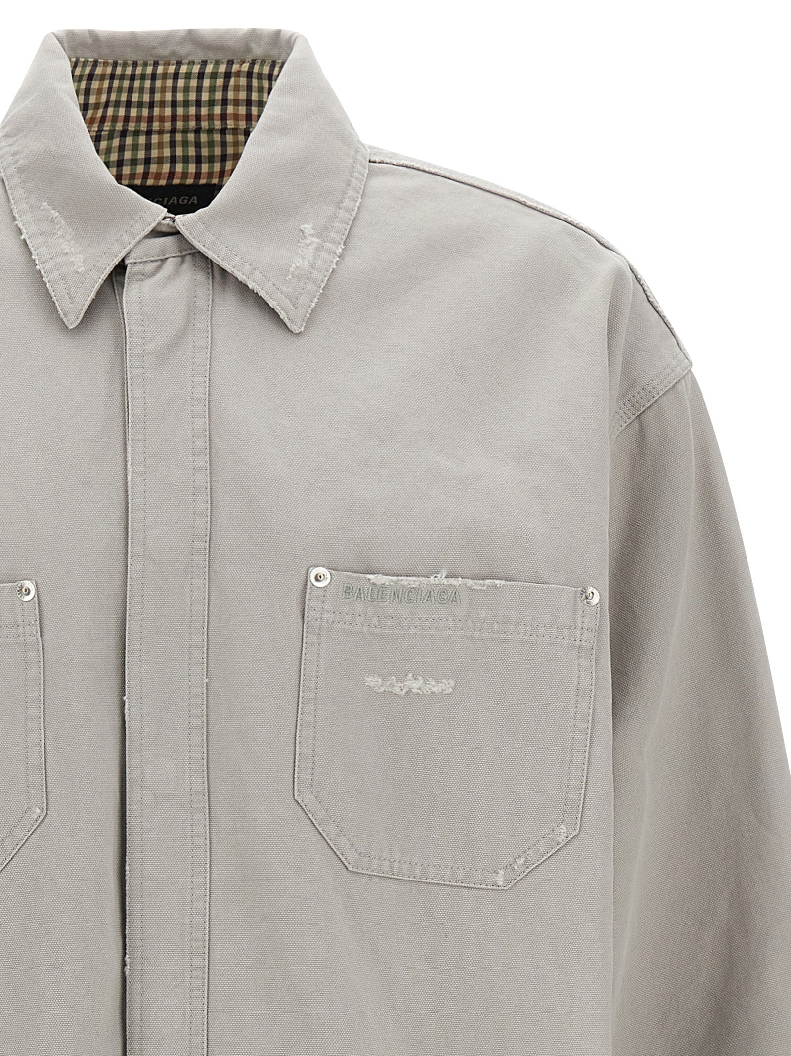 Balenciaga Gray Cotton Blouse Balenciaga