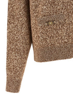 Versace Beige Virgin Wool Cardigan Versace