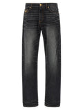 Versace Black Cotton Straight-Leg Jeans Versace