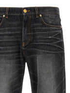 Versace Black Cotton Straight-Leg Jeans Versace