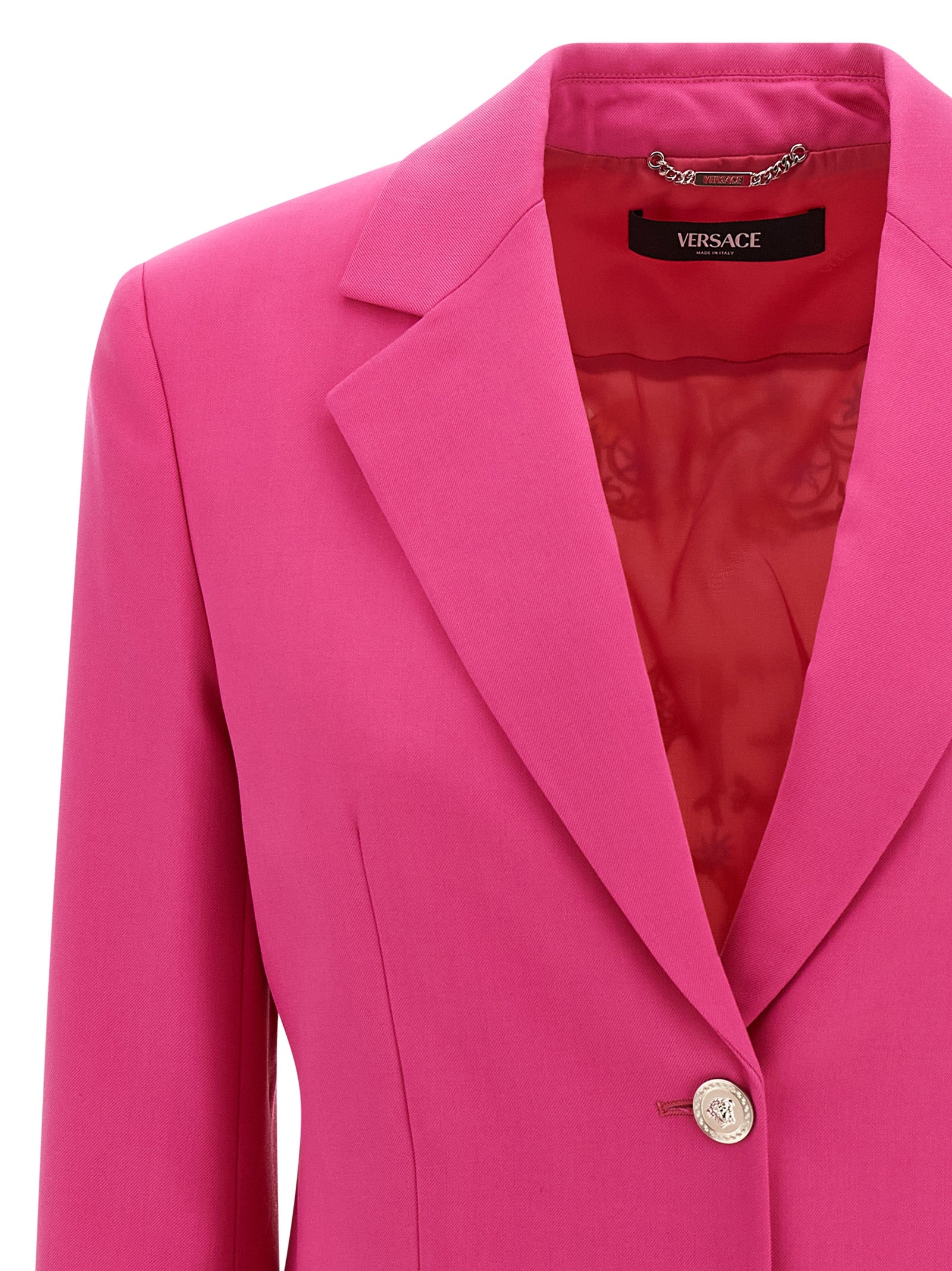 Versace Fuchsia Virgin Wool Blazer Versace