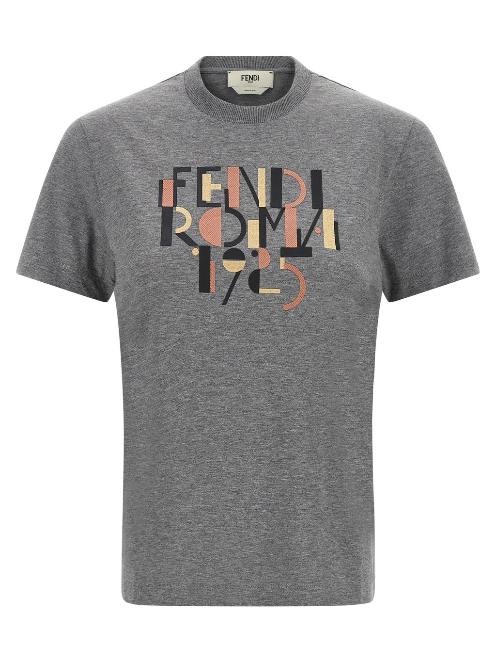 Fendi Gray Cotton T-Shirt Fendi