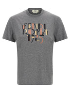 Fendi Gray Cotton T-Shirt Fendi