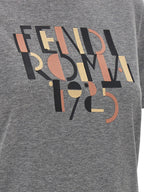 Fendi Gray Cotton T-Shirt Fendi
