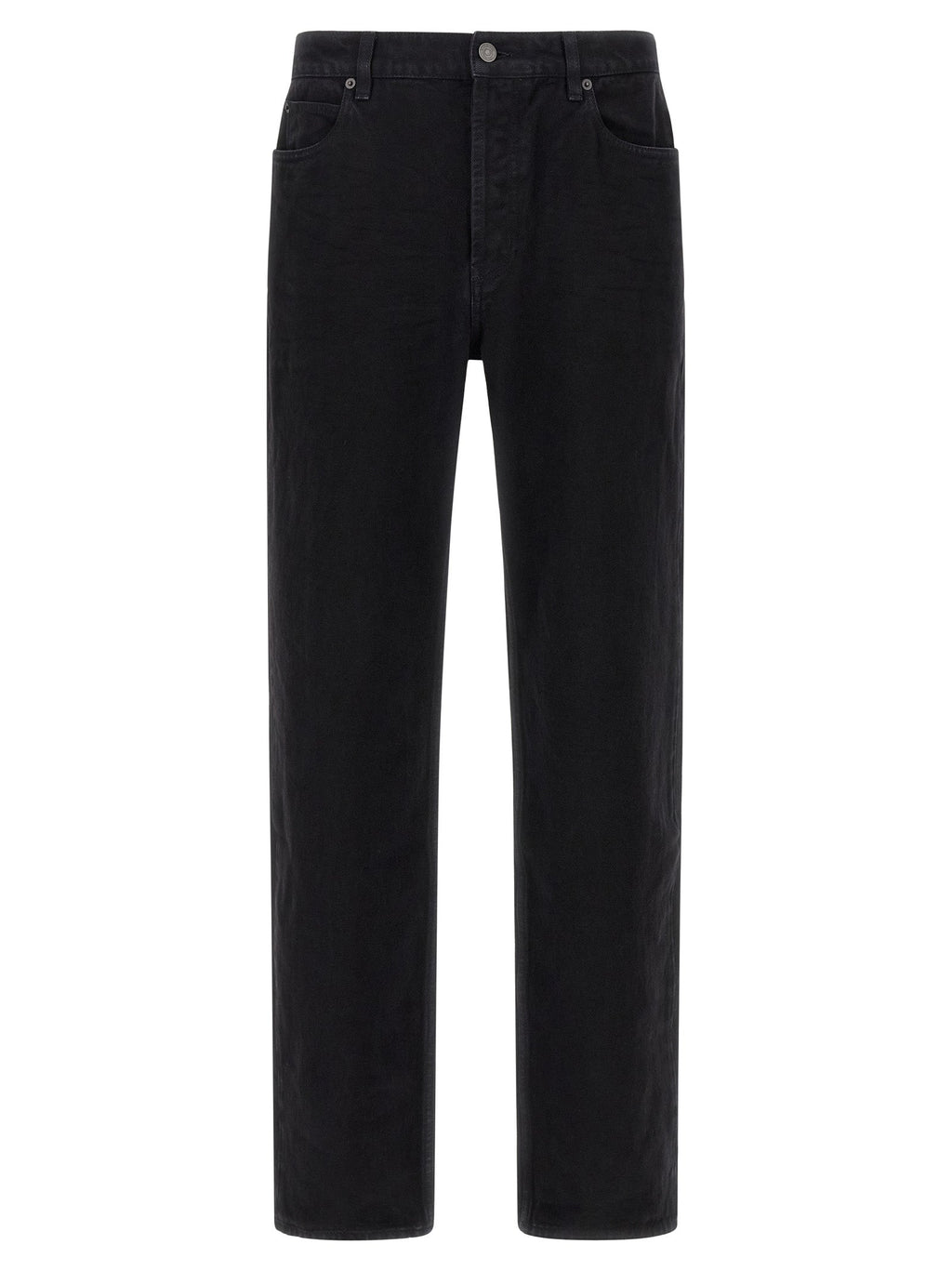 Saint Laurent Black Cotton Straight-Leg Jeans Saint Laurent