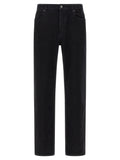 Saint Laurent Black Cotton Straight-Leg Jeans Saint Laurent