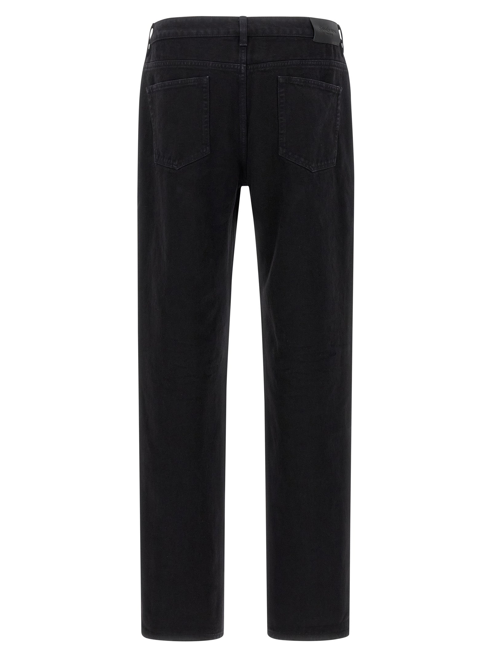 Saint Laurent Black Cotton Straight-Leg Jeans Saint Laurent