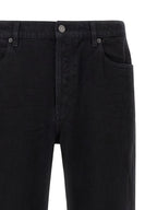 Saint Laurent Black Cotton Straight-Leg Jeans Saint Laurent