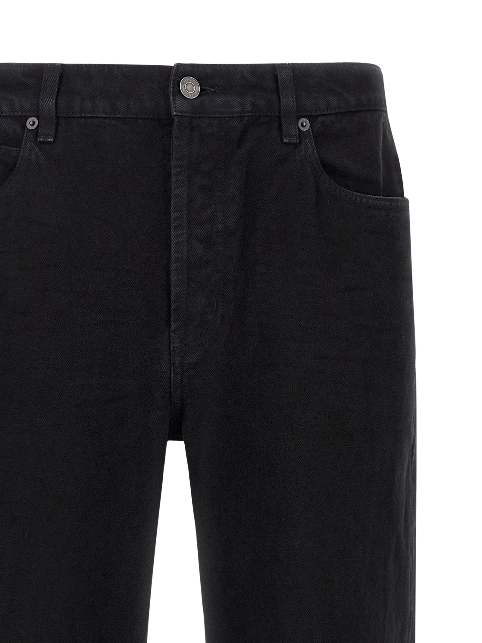 Saint Laurent Black Cotton Straight-Leg Jeans Saint Laurent