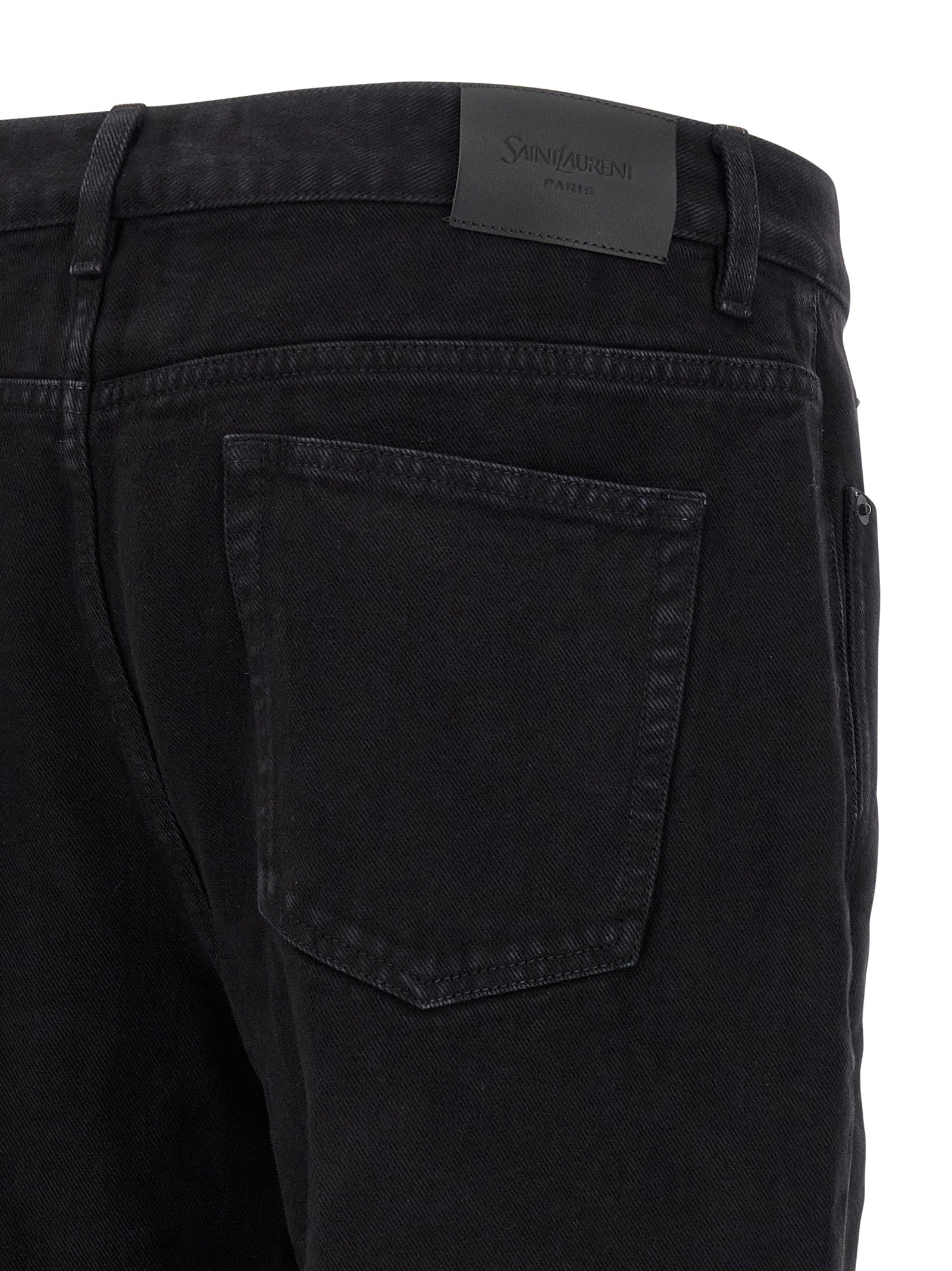 Saint Laurent Black Cotton Straight-Leg Jeans Saint Laurent