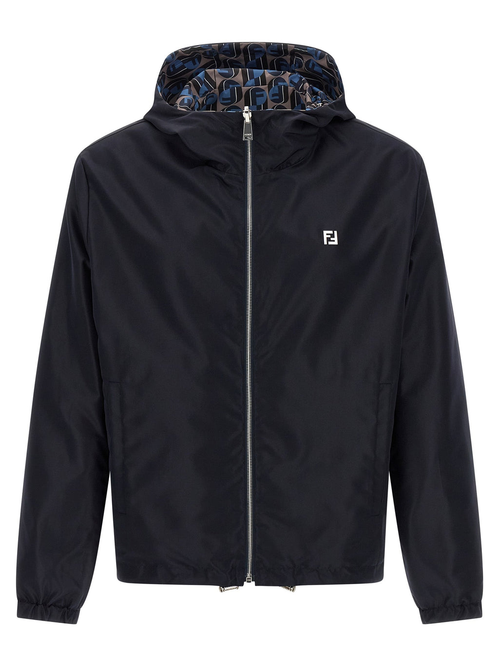 Fendi Blue Polyester Shell Jacket Fendi
