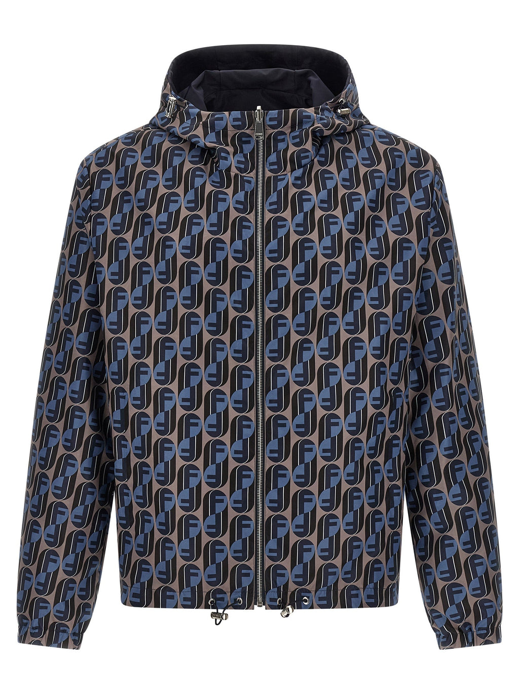 Fendi Blue Polyester Shell Jacket Fendi