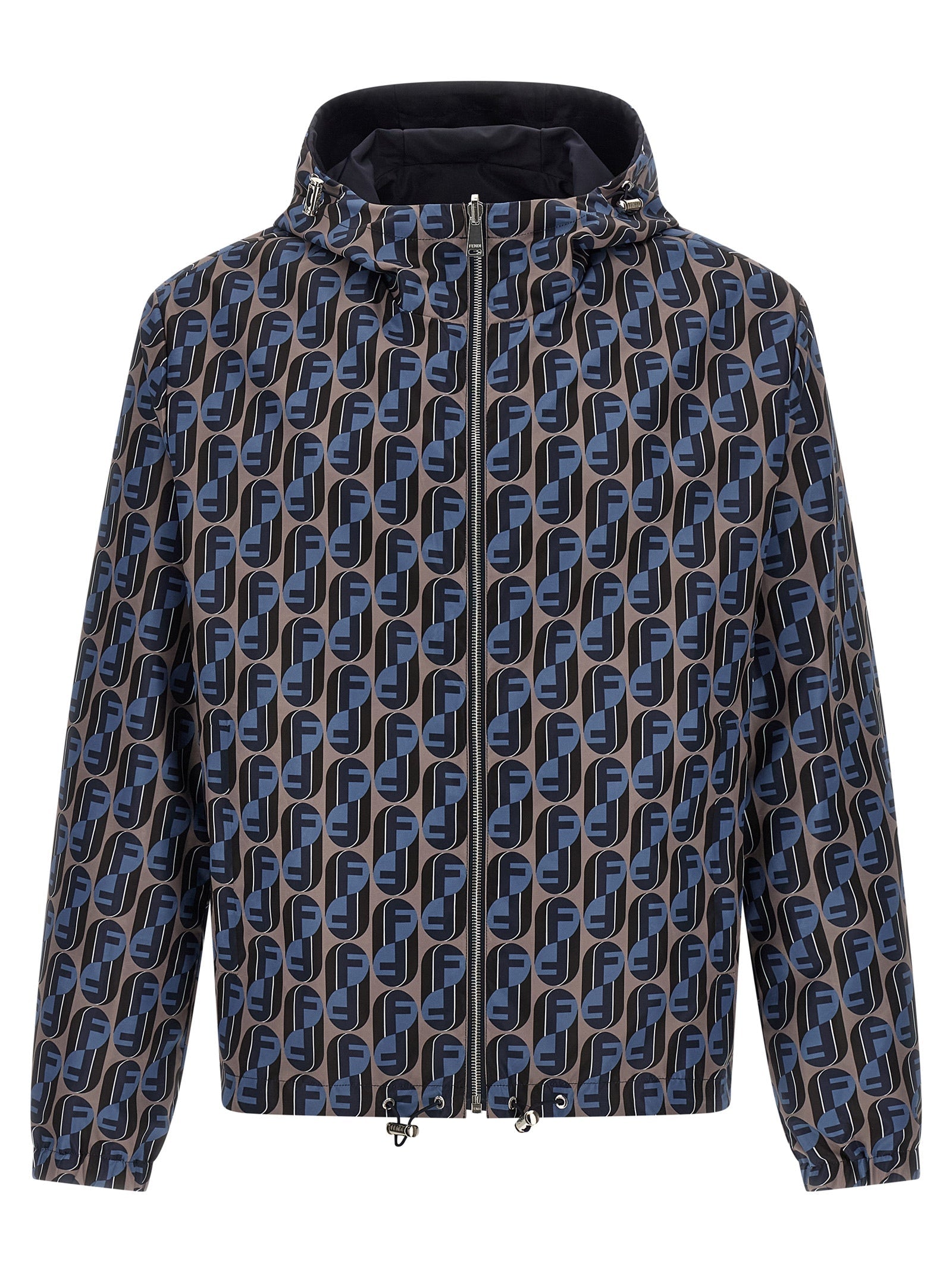 Fendi Blue Polyester Shell Jacket Fendi