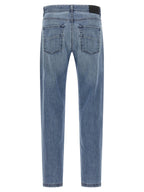 Fendi Blue Cotton Straight-Leg Jeans Fendi