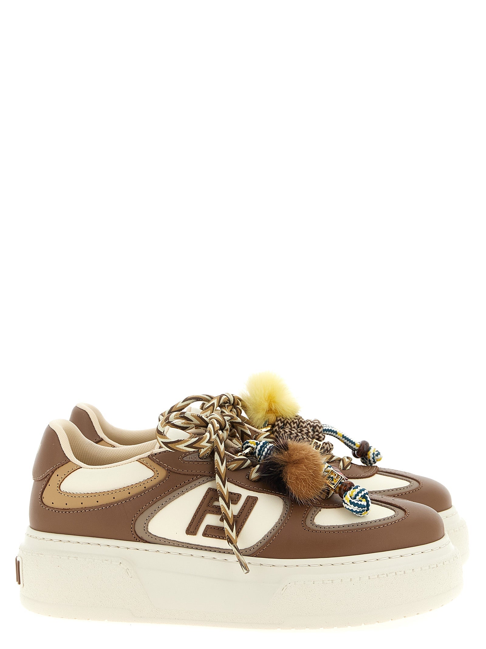 Fendi Multicolor Calfskin Platform Sneakers Fendi