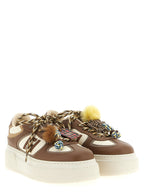 Fendi Multicolor Calfskin Platform Sneakers Fendi