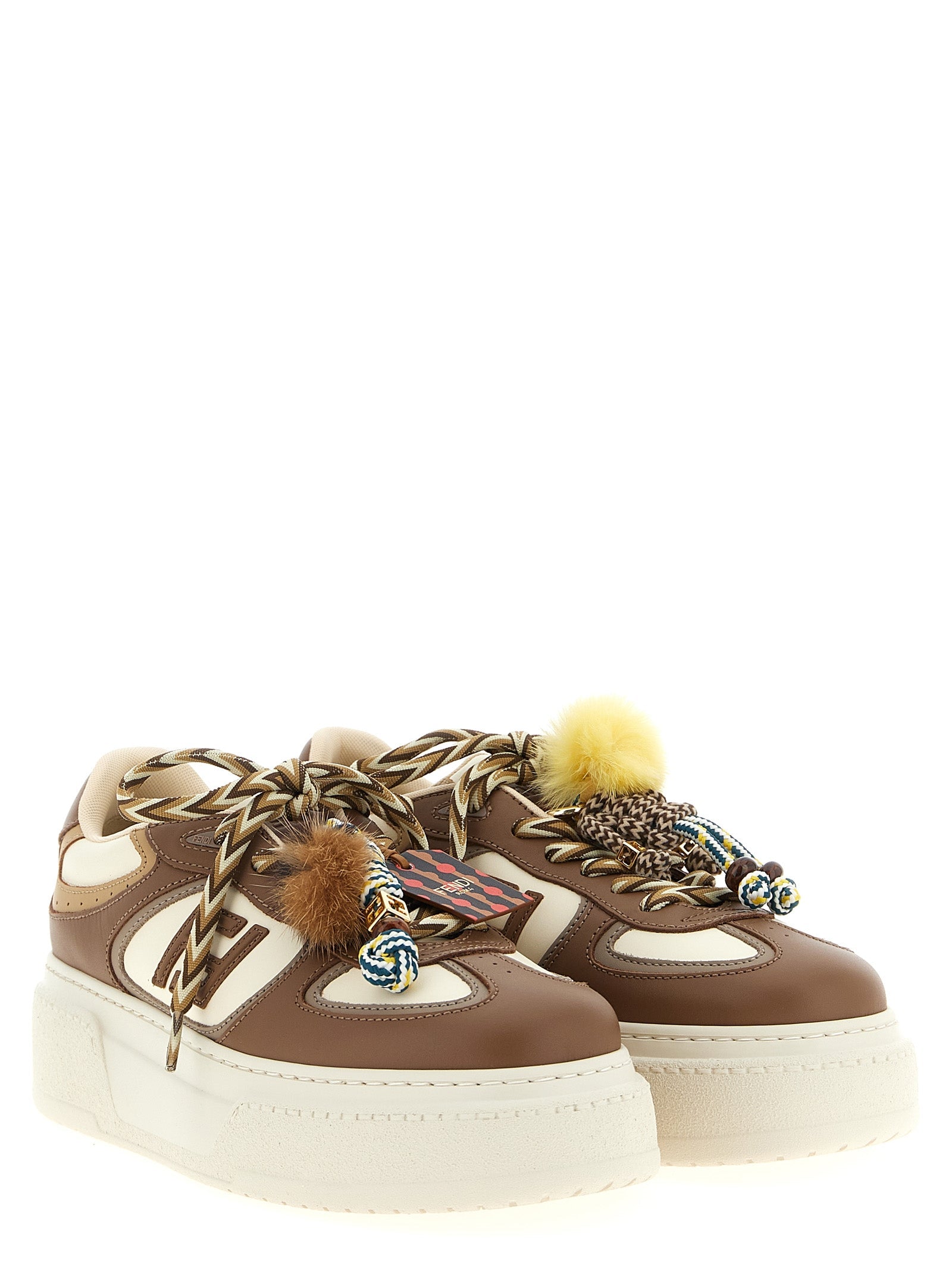 Fendi Multicolor Calfskin Platform Sneakers Fendi