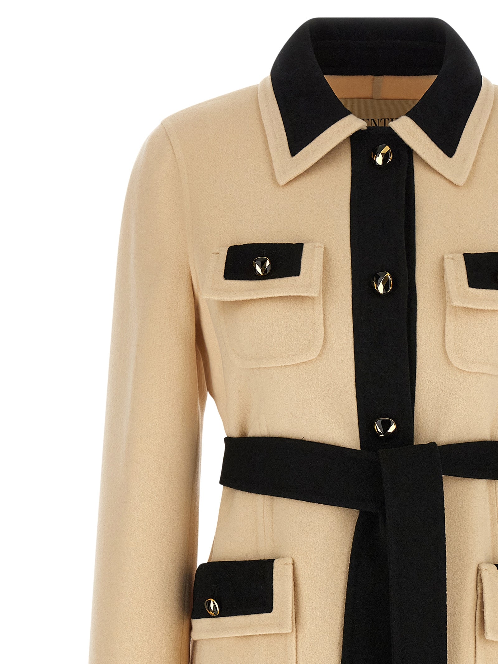 Valentino Garavani Bicolor Virgin Wool Coat Valentino Garavani