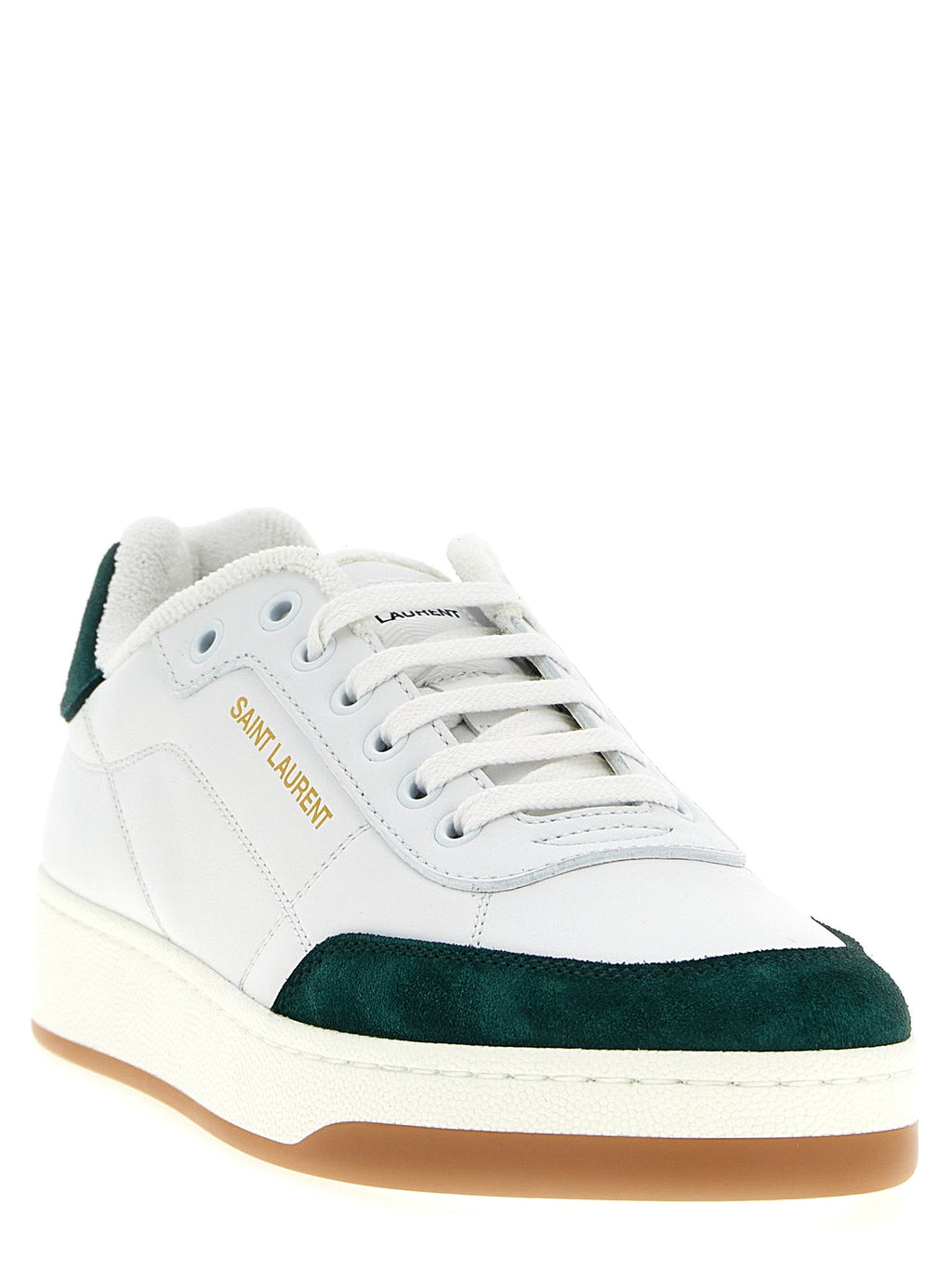 Saint Laurent Bicolor Calfskin Low Top Sneakers Saint Laurent
