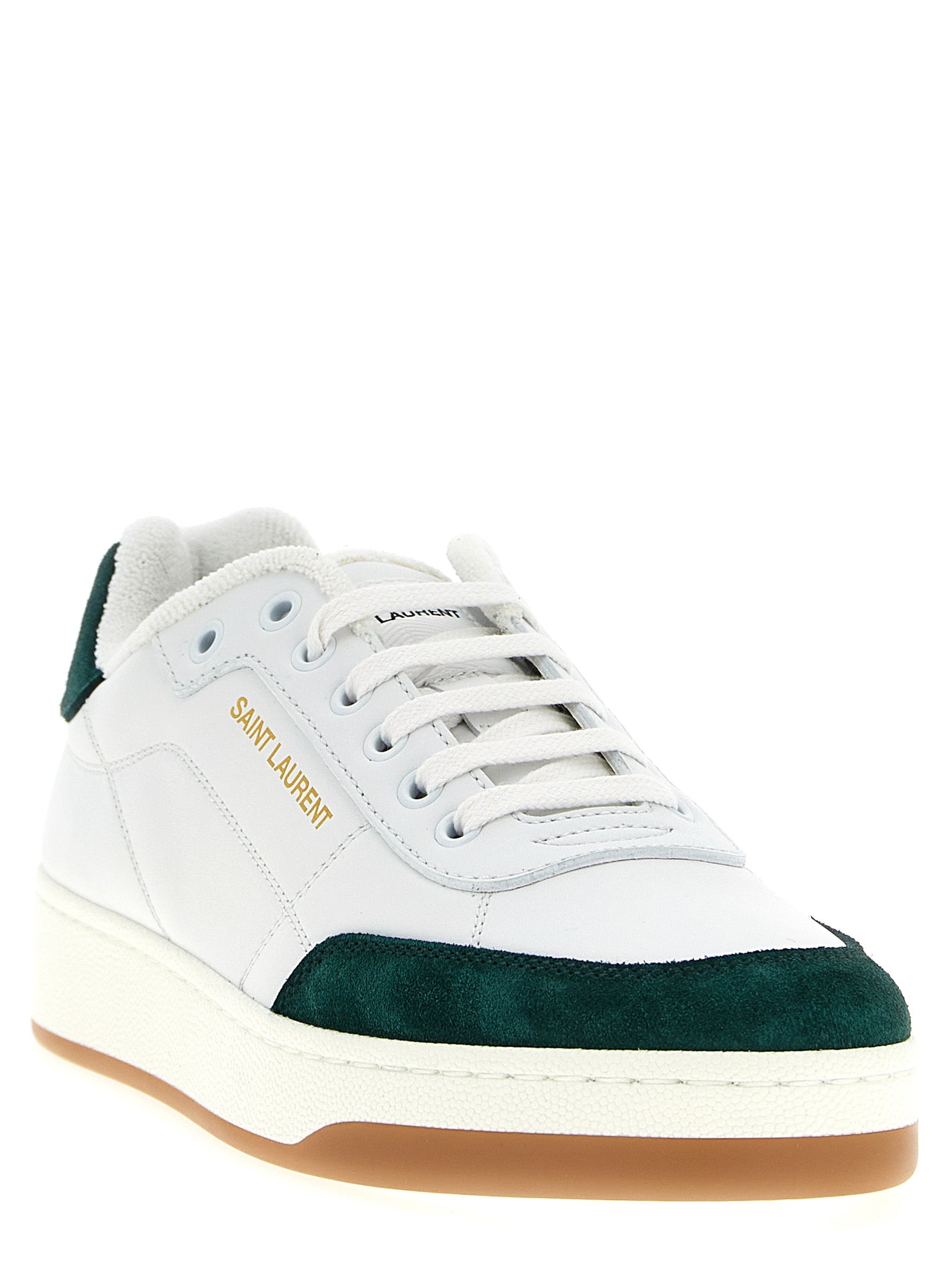 Saint Laurent Bicolor Calfskin Low Top Sneakers Saint Laurent