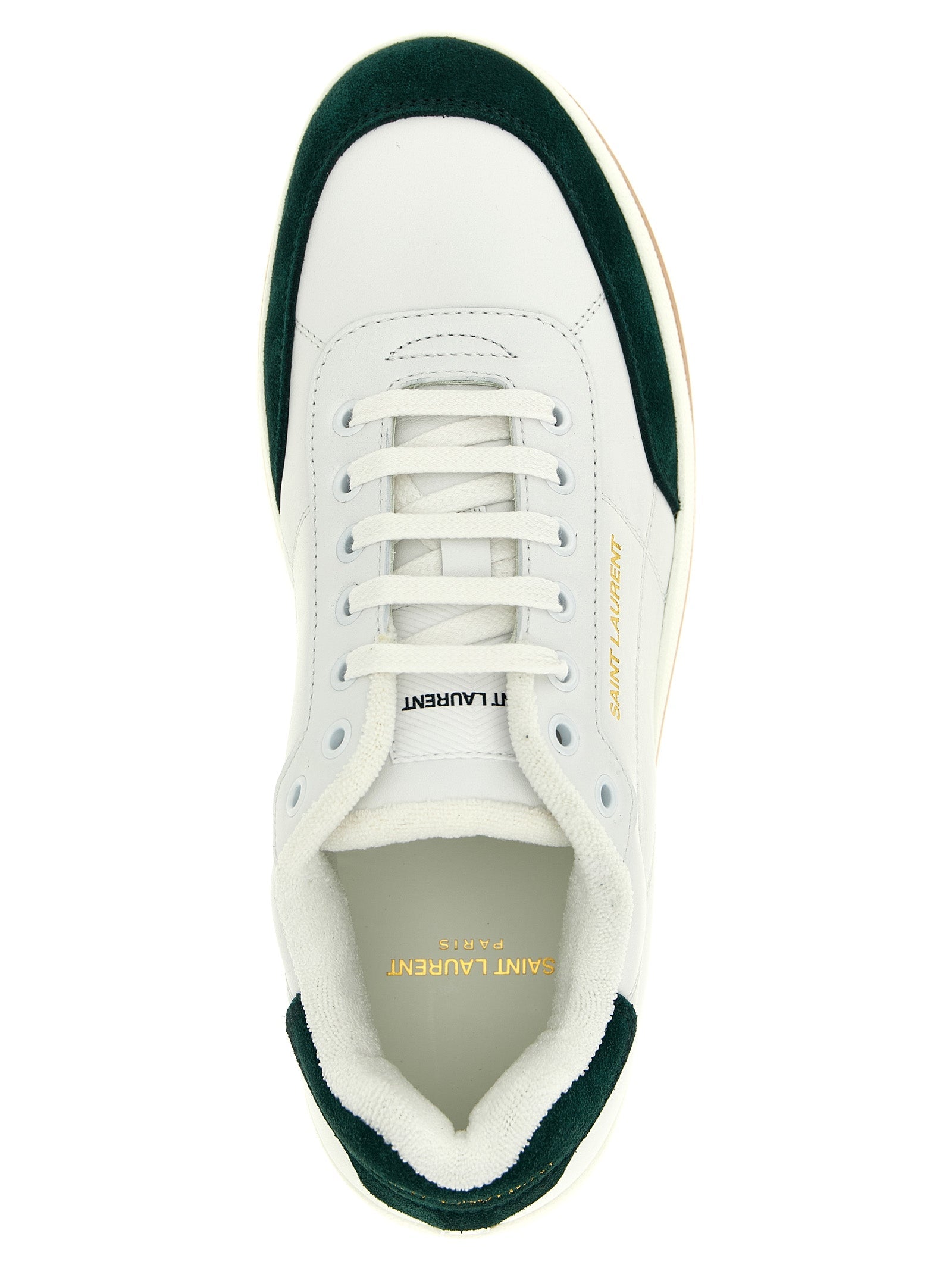 Saint Laurent Bicolor Calfskin Low Top Sneakers Saint Laurent