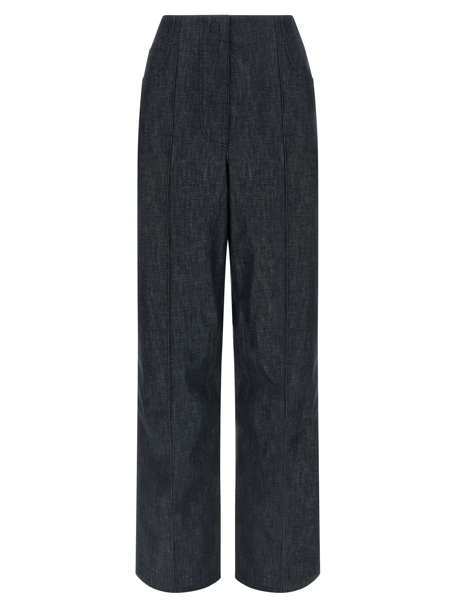 Fendi Blue Cotton High-Waisted Jean Fendi