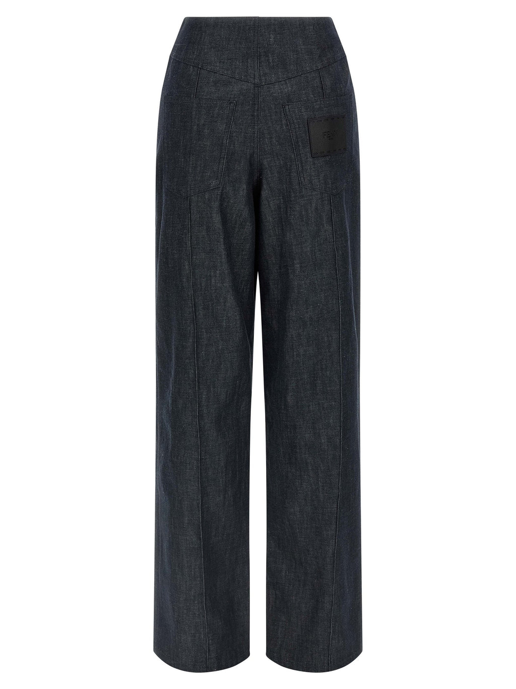 Fendi Blue Cotton High-Waisted Jean Fendi