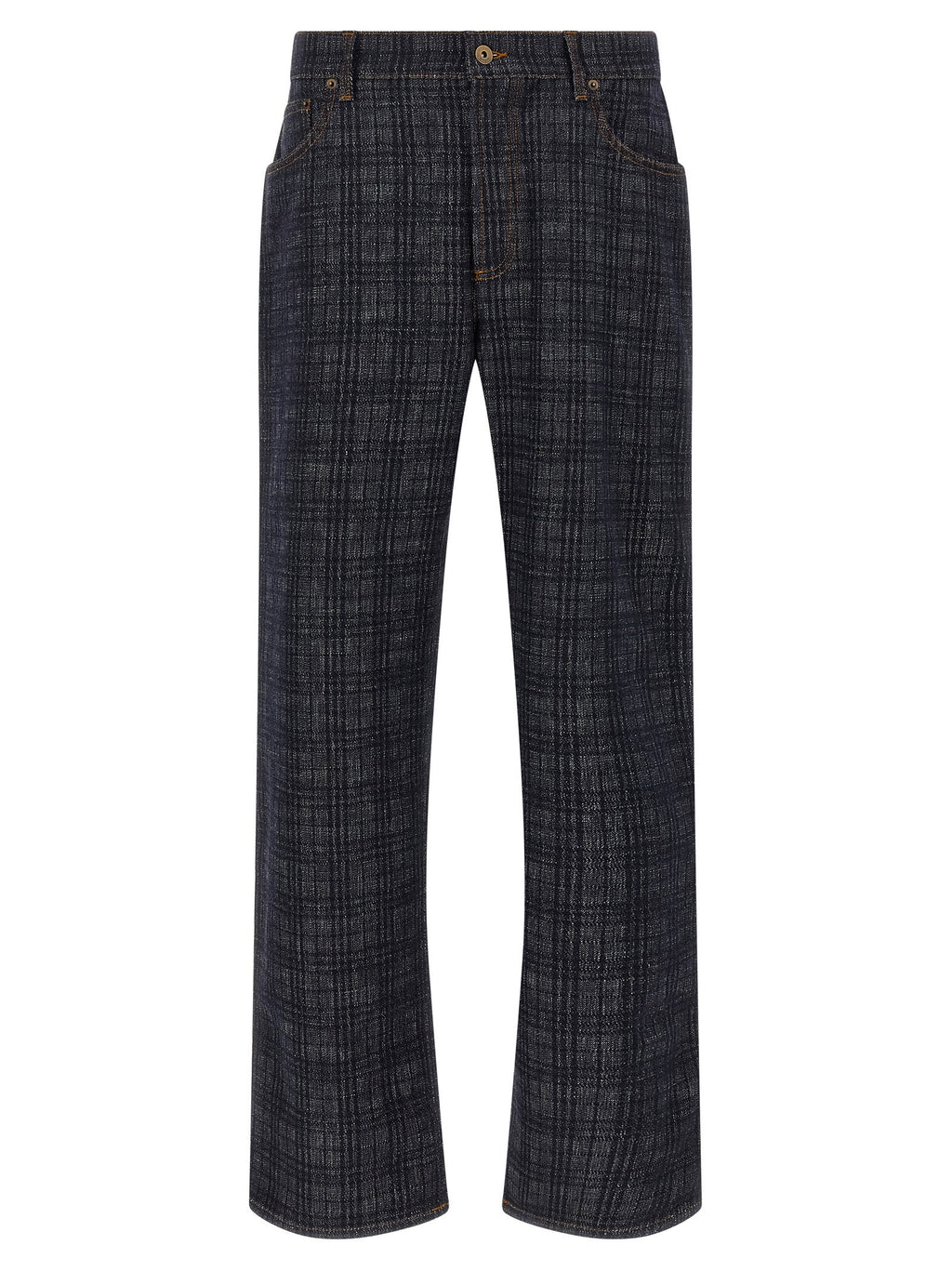 Burberry Blue Cotton Straight-Leg Jeans Burberry