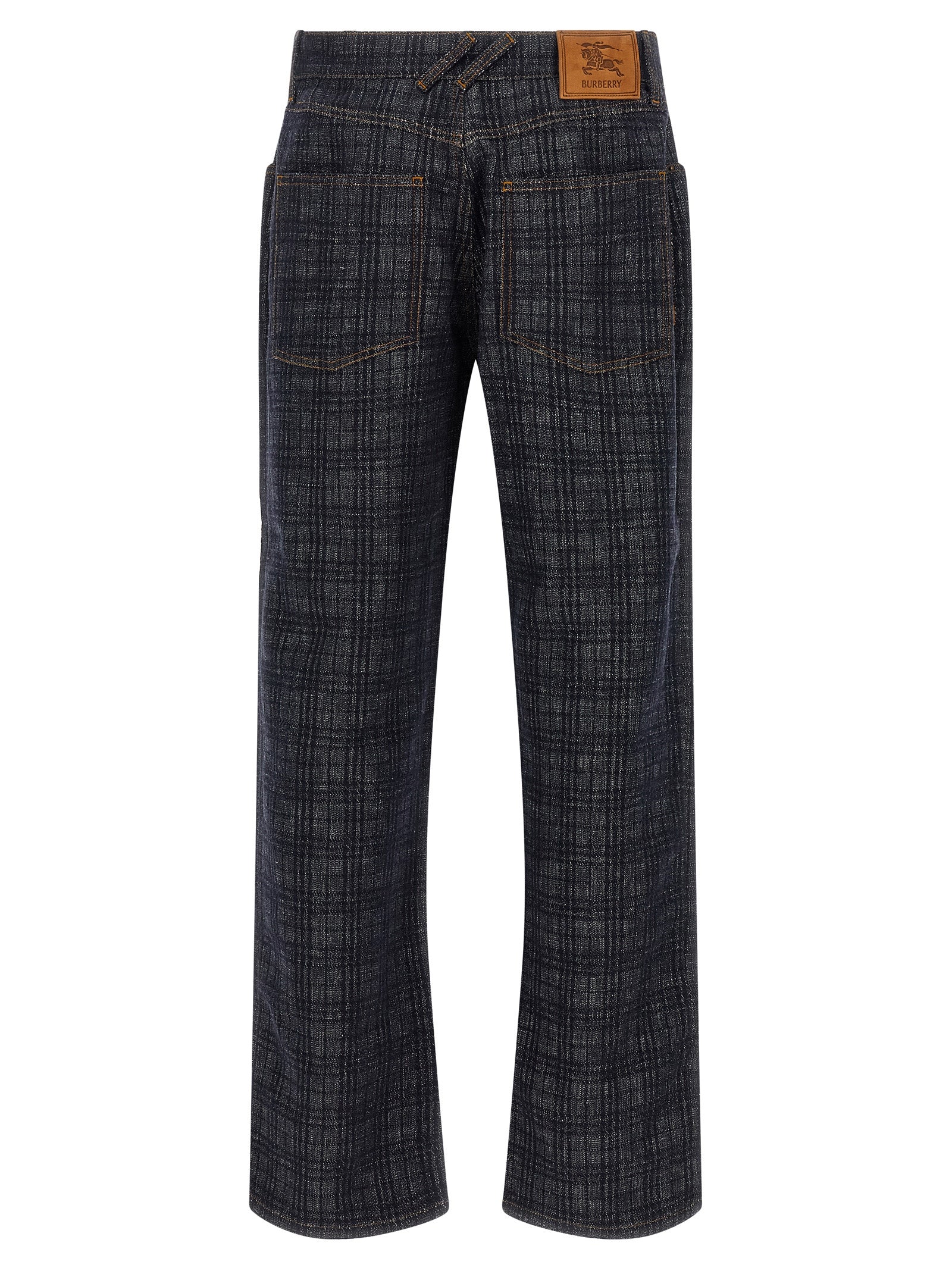 Burberry Blue Cotton Straight-Leg Jeans Burberry