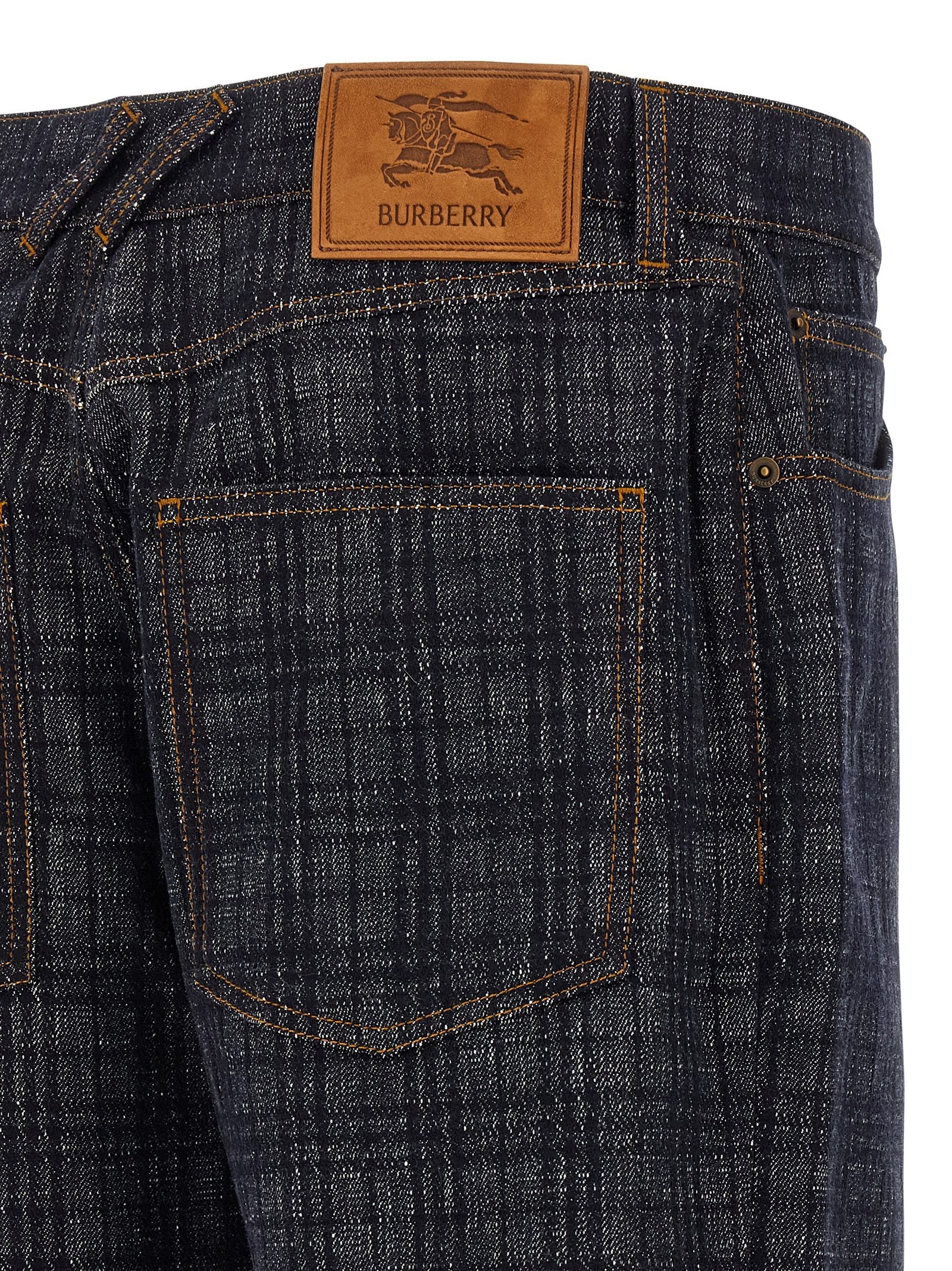 Burberry Blue Cotton Straight-Leg Jeans Burberry