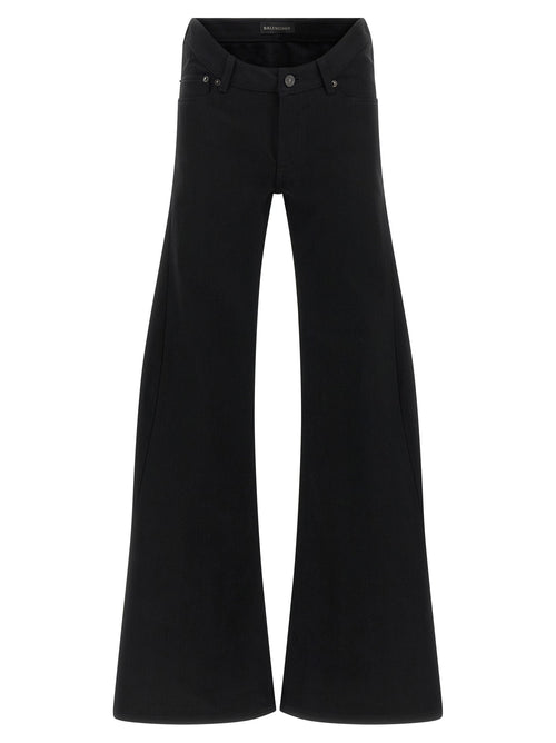 Balenciaga Black Cotton Flared Jeans Balenciaga