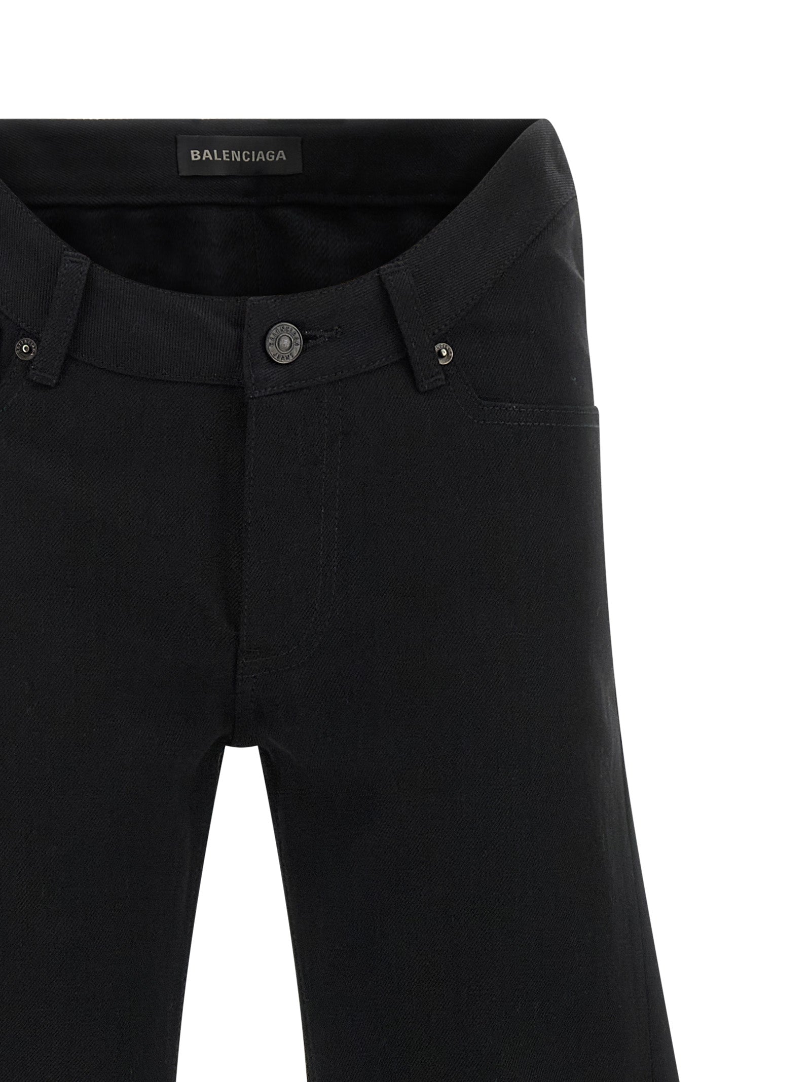 Balenciaga Black Cotton Flared Jeans Balenciaga