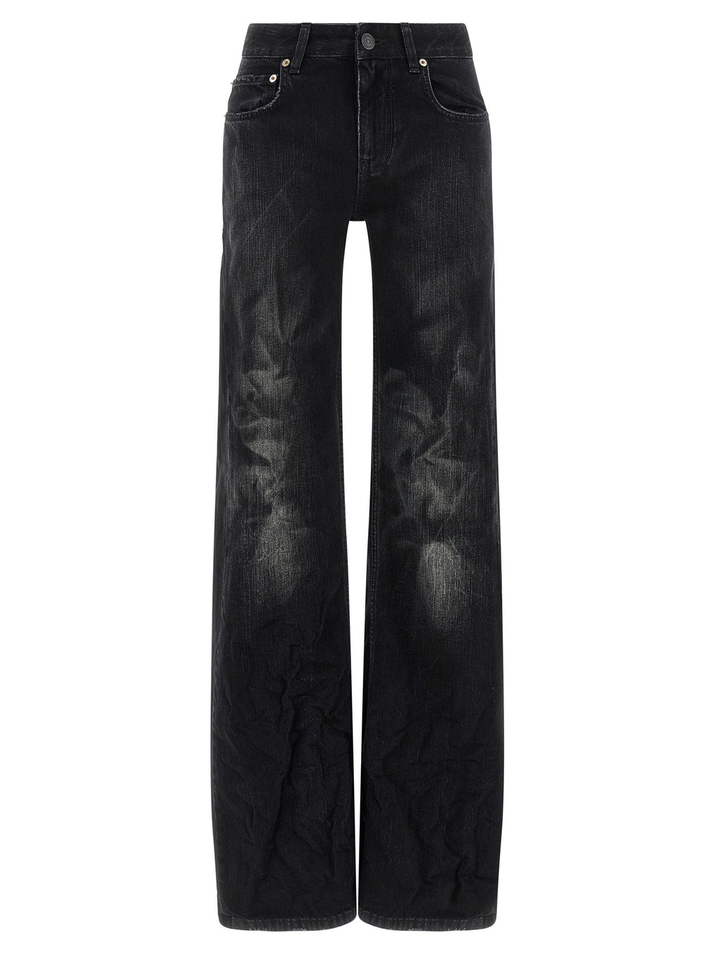 Balenciaga Black Cotton Flared Jeans Balenciaga