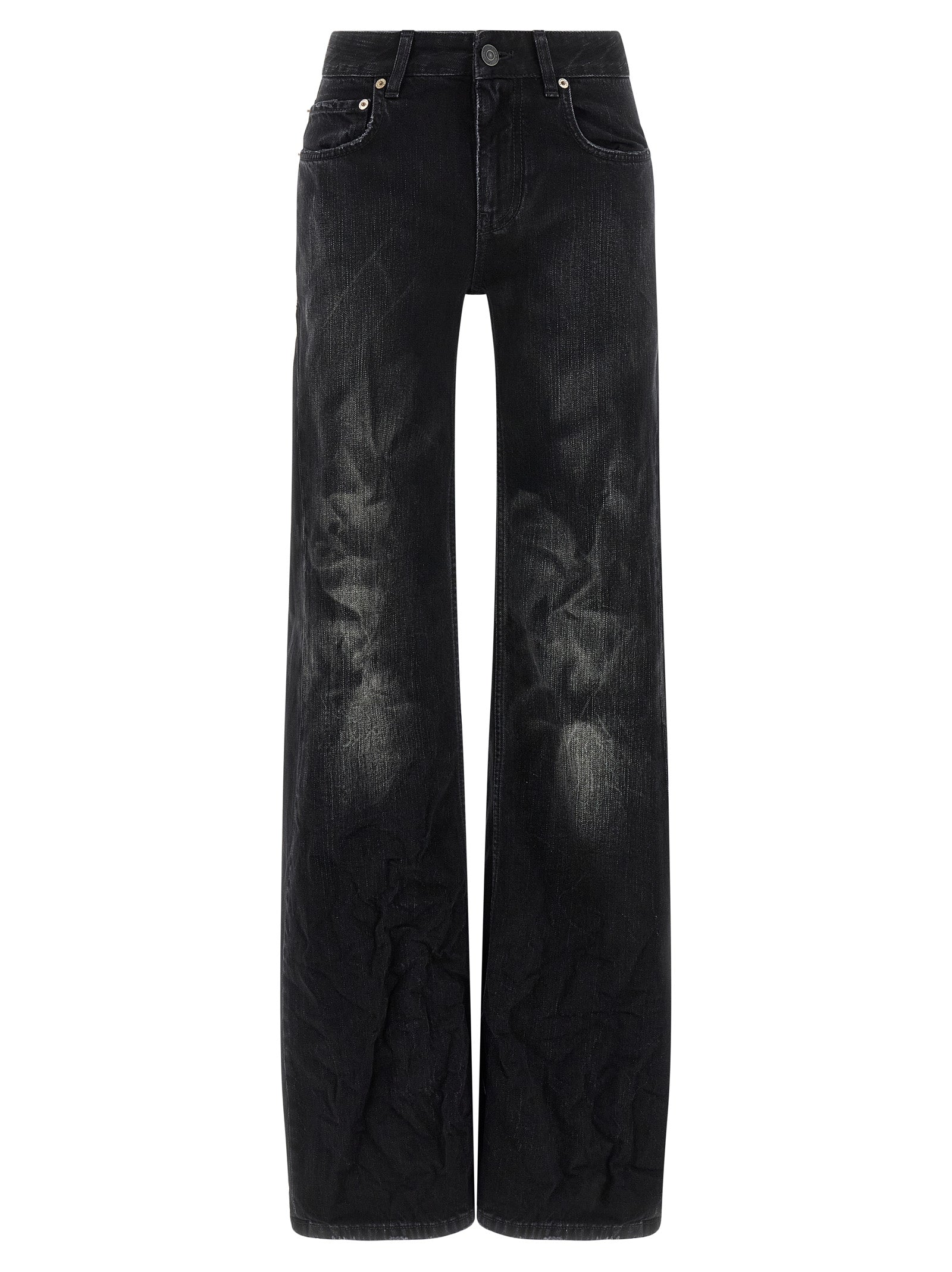 Balenciaga Black Cotton Flared Jeans Balenciaga
