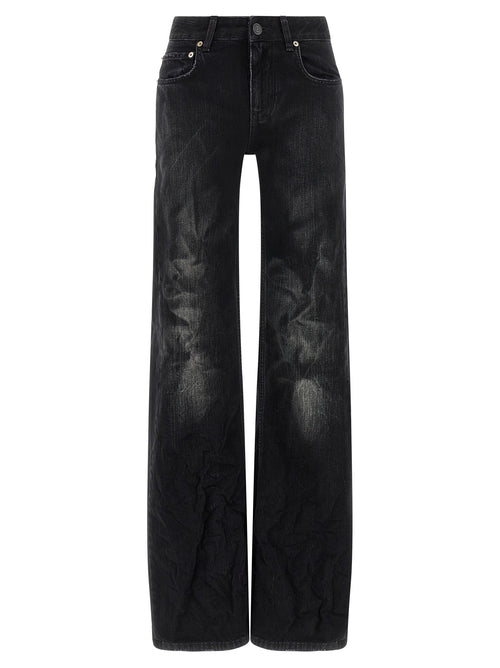 Balenciaga Black Cotton Flared Jeans Balenciaga